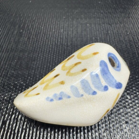 Vintage Hand Made Folk Art Stoneware Pottery Little Bird Figurine Artist Marked - Picture 6 of 11